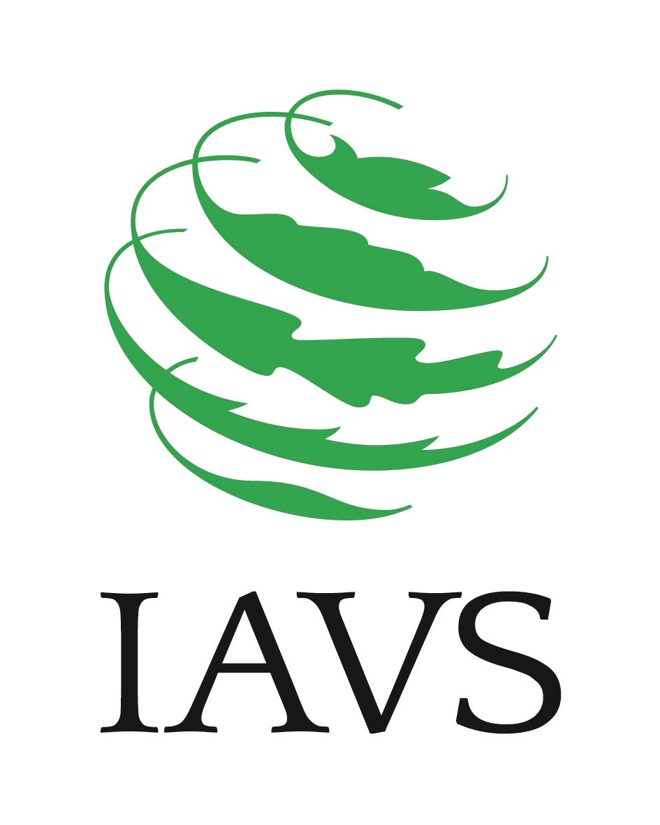 IAVS logo, looks like a green spiraly globe