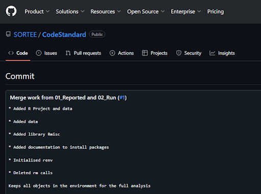 Code standard repo